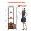 Raft multifunctional de colt cu 5 etaje, Lumina led, 1 x usa, Metal/MDF, 30.5 x 30.5 x 167.8 cm, pentru plante, carti, decoratiuni