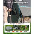 Cort gonflabil pentru camping, 5-8 persoane, pompa manuala, ferestre, Impermeabil, saltea ignifuga