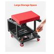 Scaun de atelier cu treapta, 5 x roti, pivotare 360°, capacitate 136 kg, tavita