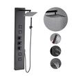 Panou dus hidromasaj, Inox Negru, 4 in 1, dimensiune 1240 x 200 x 545 mm, 5 jeturi masaj corporal, Led, Cap mobil