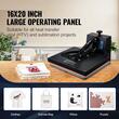 Presa termica de transfer pentru tricouri, 1700 W, 0-250 ℃,  Dimensiunea plăcii de încălzire 40.6 x 51 cm