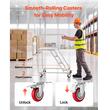 Scara cu platforma si balustrada, 4 x trepte antiderapante, max 400 kg, Inaltime 148 cm, 4 x roti