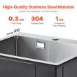 Chiuveta comerciala otel inoxidabil, 680x450x190 mm, Strat de izolare fonica si anti-condens, Incastrabila, Margine groasa 3 mm