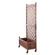 Set 2 Jardiniere cu spalier, Lemn brad, capacitate 100 kg, dimensiune 150 x 33 x 156 cm, 8 x roti