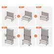 Set 2 Jardiniere cu spalier, Lemn brad, capacitate 100 kg, dimensiune 150 x 33 x 156 cm, 8 x roti