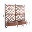 Set 2 Jardiniere cu spalier, Lemn brad, capacitate 100 kg, dimensiune 150 x 33 x 156 cm, 8 x roti