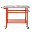 Masa de sudura mobila, 1016 x 609.6 x 914.4 mm, Capacitate 400 kg, 216 gauri, 11 carlige, spatiu depozitare, 4 x roti