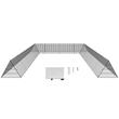 Cotet pentru pasari si animale mici tip Tunel, 600 x 400 x 61.5 cm, Acoperis drept, Otel galvanizat, Copertina PE, Portabil, Tarusi fixare