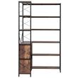 Raft multifunctional de colt cu 6 etaje, Metal/MDF, 80 x 102 x 180 cm, pentru plante, carti, decoratiuni
