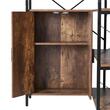 Raft multifunctional de colt cu 6 etaje, Metal/MDF, 80 x 102 x 180 cm, pentru plante, carti, decoratiuni