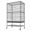 Cusca pentru pasari, Otel, 79x51x132 mm, sertar metalic, 4 roti pivotante, 2 usi, sertar detasabil