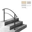 Balustrada pentru 1-3 trepte exterioare, Negru, Fier forjat, Lungime 99 cm, Unghi reglabil, Inaltime flexibila