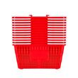 Set 12 x cosuri cumparaturi, capacitate 21 l, manere, Rosu, Polietilena