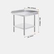 Masa de lucru Inox, pentru preparare alimente, 610x610x660 mm, 1 x rafturi