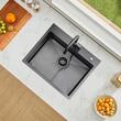 Chiuveta comerciala otel inoxidabil negru, 680x450x190 mm, Strat de izolare fonica si anti-condens, Incastrabila, Margine groasa 3 mm