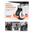 Scaun de atelier, 4 x roti, pivotare 360°, capacitate 136 kg, tavita, 440 x 270 x 350 mm