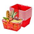 Set 12 x cosuri cumparaturi, capacitate 21 l, manere, Rosu, Polietilena