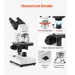 Microscop binocular compus, Profesional, Zoom 40-5000x, Iluminare LED reglabilă, rotativ la 360°, înclinat la 30°, 200 x 140 x 345 mm