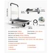 Carucior cu platforma pliabil, Roti pivotante, Capacitate max 150 kg, Dimensiune 735 x 480 x 825 mm, Otel