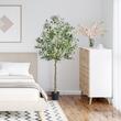 Maslin artificial, Inaltime 179 cm, Verde/Maro, PE si Inox, protectie anti-inclinare