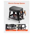 Scaun de atelier, 4 x roti, pivotare 360°, capacitate 136 kg, tavita, 440 x 270 x 350 mm