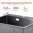 Chiuveta comerciala otel inoxidabil negru, 680x450x190 mm, Strat de izolare fonica si anti-condens, Incastrabila, Margine groasa 3 mm