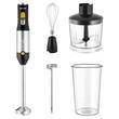 Set blender de mana, 1200 W, Aparat de spumare a laptelui, Inox, capacitate 800 ml, Negru/Argintiu