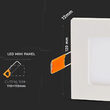 Plafoniera led patrata incorporabila 6W, 6400k alb rece, 120x120 mm, Aluminiu, 490 lm
