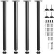Set 4 picioare de masa reglabile, Vivatechnix Otel,  inaltime 762 mm, capacitate max 544 kg, Negru mat