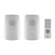 Sonerie fara fir, 2 posturi si 1 buton, 100 m, clema curea, 8 melodii, sunet polifonic, Alb, IP44