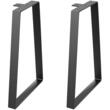 Set 2 picioare pentru masute cafea, Vivatechnix Otel,  inaltime 406.4 mm, capacitate max 181.4 kg, Negru mat