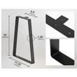 Set 2 picioare pentru masute cafea, Vivatechnix Otel,  inaltime 406.4 mm, capacitate max 181.4 kg, Negru mat