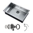 Chiuveta comerciala otel inoxidabil, 760x 430x190 mm, Strat de izolare fonica si anti-condens, Incastrabila, Margine groasa 3 mm