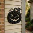 Decoratiune semn Halloween Pumpkin Krodesign KRO-1295, diametru 50 cm, negru, Otel