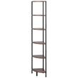 Raft multifunctional de colt cu 6 etaje, Lumina led, Metal/MDF, 28.5 x 28.5 x 171.5 cm, pentru plante, carti, decoratiuni
