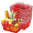 Set 12 x cosuri metalice pentru cumparaturi, capacitate 22 l, manere, Rosu, Otel, max 20 kg