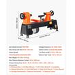 Strung pentru lemn, viteza variabila 650/1100/1600/2200/3200 rpm, Distanta max dintre varfuri 465 mm, 375 W