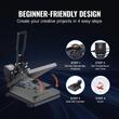 Presa termica de transfer pentru tricouri, 1200 W, 0-232 ℃,  Dimensiunea plăcii de încălzire 38 x 38 cm