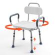 Scaun de dus rotativ cu brate si spatar pentru persoane cu dizabilitati, max 180 kg, Anti-derapant, aluminiu