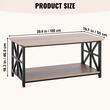 Masuta de cafea Vintage Farm, Spatiu depozitare deschis, Lemn, 1000 x 500 x 465 mm, Maro/Negru