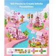 Set constructie Blocuri magnetice 100 buc, castel Printesa, structura 3D, Geanta depozitare