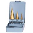 Set 3 burghie in trepte Strend Pro Premium, dimensiuni 4-12, 4-20, 4-32 mm, TiN, HSS 4241