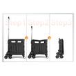 Carucior cumparaturi cu 10 roti pentru urcat scarile, Capacitate 70 kg, Volum 53 l, Greutate 4 Kg, Aluminiu, Pliabil