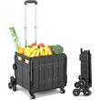 Carucior cumparaturi cu 10 roti pentru urcat scarile, Capacitate 70 kg, Volum 53 l, Greutate 4 Kg, Aluminiu, Pliabil