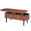 Masuta de cafea, blat rabatabil, Lemn, 1000 x 480 x 545 mm, Maro inchis