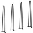 Set 4 x picioare de masa tip ac de par, Inaltime 71 cm, Otel, Negru, max 400 kg
