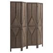 Paravan pliabil de interior, 4 x panouri, Lemn, Inaltime 170 cm, Maro inchis