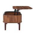 Masuta de cafea, blat rabatabil, Lemn, 1000 x 480 x 545 mm, Maro inchis
