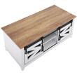 Masuta de cafea Vintage Farm, Spatiu depozitare cu 2 x usi glisante, Lemn, 1210 x 560 x 481 mm, Maro/Alb