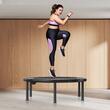 Trambulina fitness, Pliabila, max 100 kg, cadru Otel, 24 arcuri, Diametru 934 mm